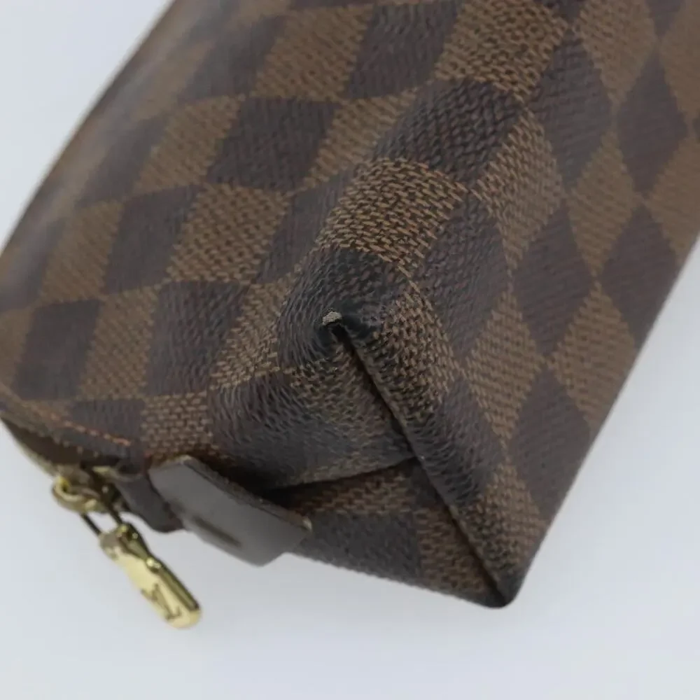 Louis Vuitton Damier Ebene Pochette Cosmetic PM Pouch Brown